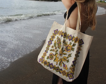 Handgemachte Blockprint Tragetasche | Handgemachte Schultertasche aus Leinen | Handgemachte Orientalische Tragetasche