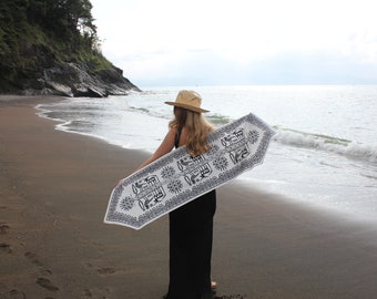 Handgemachter Blockprint Leinen Tischläufer | Traditioneller handgemachter Leinenläufer | Handgemachte orientalische Tischdecke, Tischläufer | Tischdekoration