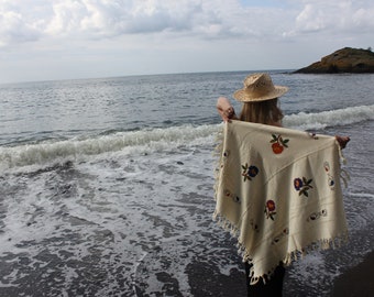 Handgemachte Blockprint Leinen Tischdecke, Traditionelle handgemachte Leinen Couchtischdecke, handgemachte orientalische Picknickdecke, Strandwurf