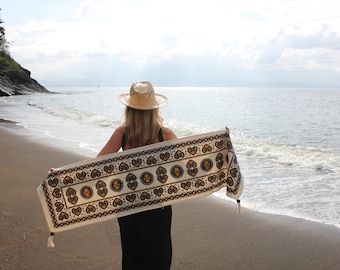 Handgemachter Blockprint Leinen Tischläufer | Traditioneller handgemachter Leinenläufer | Handgemachte orientalische Tischdecke | Tischläufer | Tischdekoration