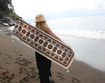 Handgemachter Blockprint Leinen Tischläufer, Traditioneller handgemachter Leinen Läufer, Handgemachte orientalische Tischdecke, Tischläufer, Tischdekoration