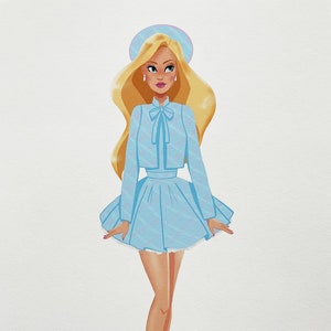 Barbie Blue Art print A4
