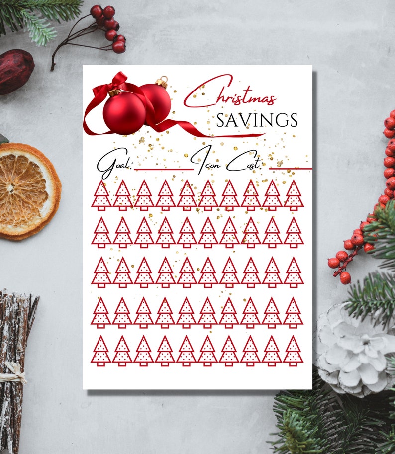CHRISTMAS SAVINGS CHALLENGE Printable Money Savings Tracker Etsy Canada