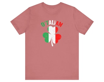 OTalian Italian Irish Shamrock Shirt, OTalian Shirt, St. Patricks Day T-Shirt , Luck of the Irish, Shamrock Shirt, Italy Flag Colors