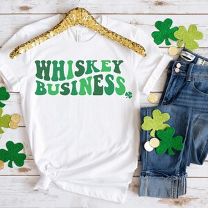 St Patricks Day T-Shirts, Whiskey Business T-shirts, Women or Men St Patty&#39;s Day Shirts, Unisex Women and Mens DRI-Blend T-shirt