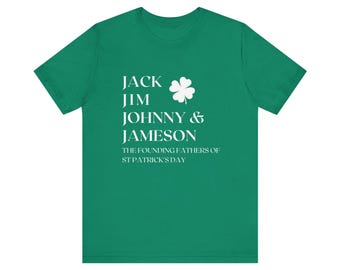 Jack Jim Johnny & Jameson Tee | St. Patrick's Day Shamrock Typography Shirt