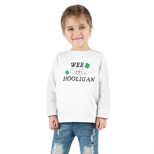 Wee Little Hooligan Kids Raglan - St. Patrick's Day Toddler Shirt - Funny Irish Toddler Shirt