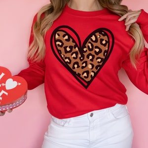 Leopard Print Valentines Day Shirt,Valentines Day Shirts For Woman,Heart Shirt,Cute Valentine Shirt,Valentines Day Gift,Cheetah Valentines