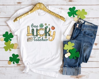 One Lucky Teacher Shirt, St. Patrick's Rainbow, Funny St Patrick's Day Shirt, Shamrock Shirt, St. Patrick's Day Teacher Shirt