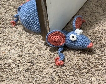 Mouse doorstop handmade crochet