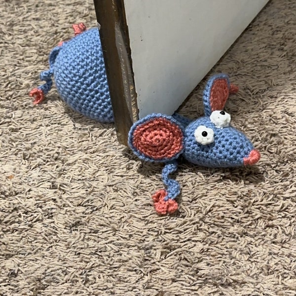 Mouse doorstop handmade crochet