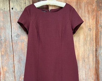 Talbots Merlot Burgundy Sheath Dress With Pleated Hem - Etsy Talbots Merlot Burgundy Sheath Dress With Pleated Hem - Etsy