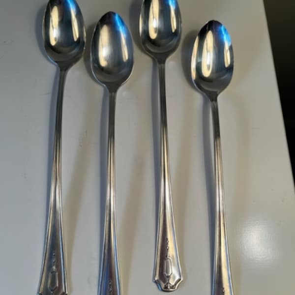 Vintage Silverplate Ice Tea Spoons Set of 4 from 1930s