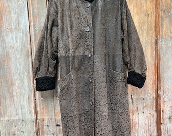 Vintage 1980s, CHRISTIAN DIOR Woman Brown Leather Coat, M, Paris 