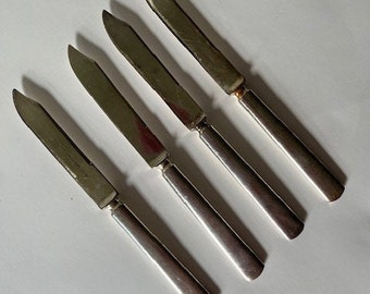 R. Wallace & Sons Silver Plate Fruit Knives Set of 4 Vintage