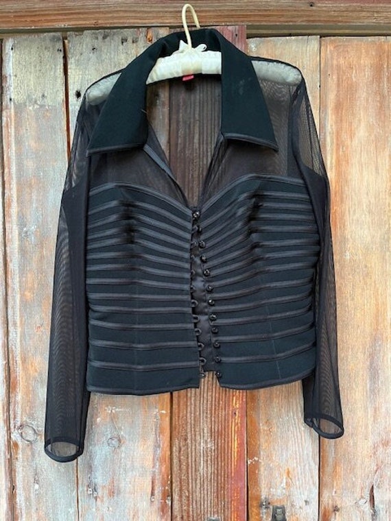 Classic Sheer Black Jacket by J S Collections Size