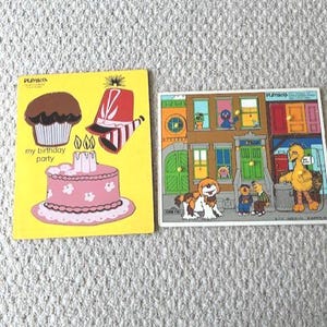 Playskool Wood Puzzles Sesame Street and Birthday Party