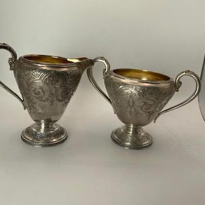 Silver Cream and Sugar bowl set