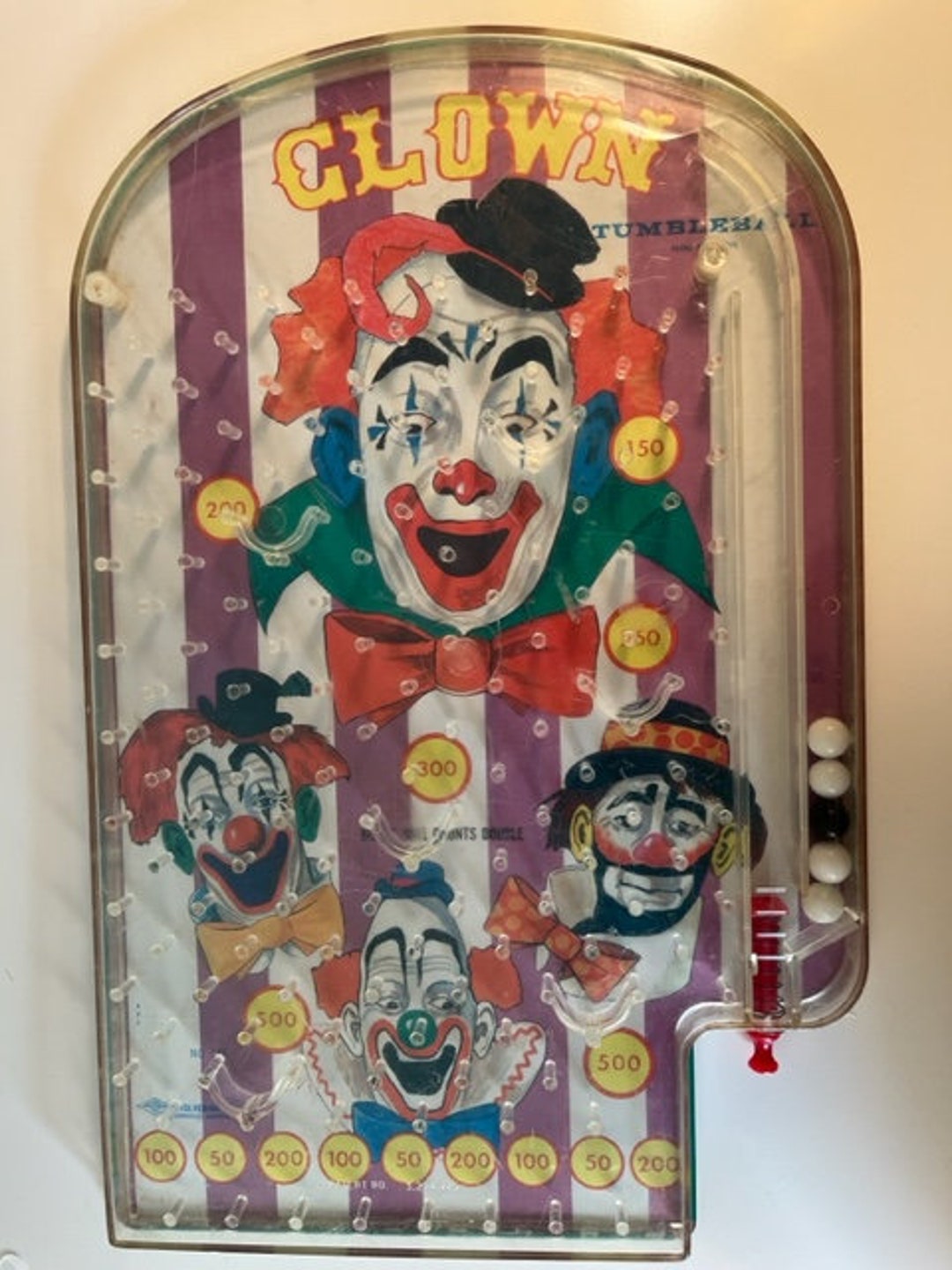 Clown Tumbleball Game 1960s Pinball Game Vintage Etsy