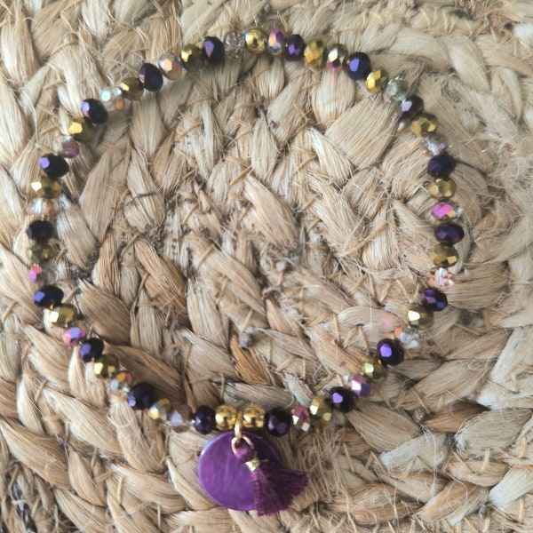 Bracelet perles Violettes