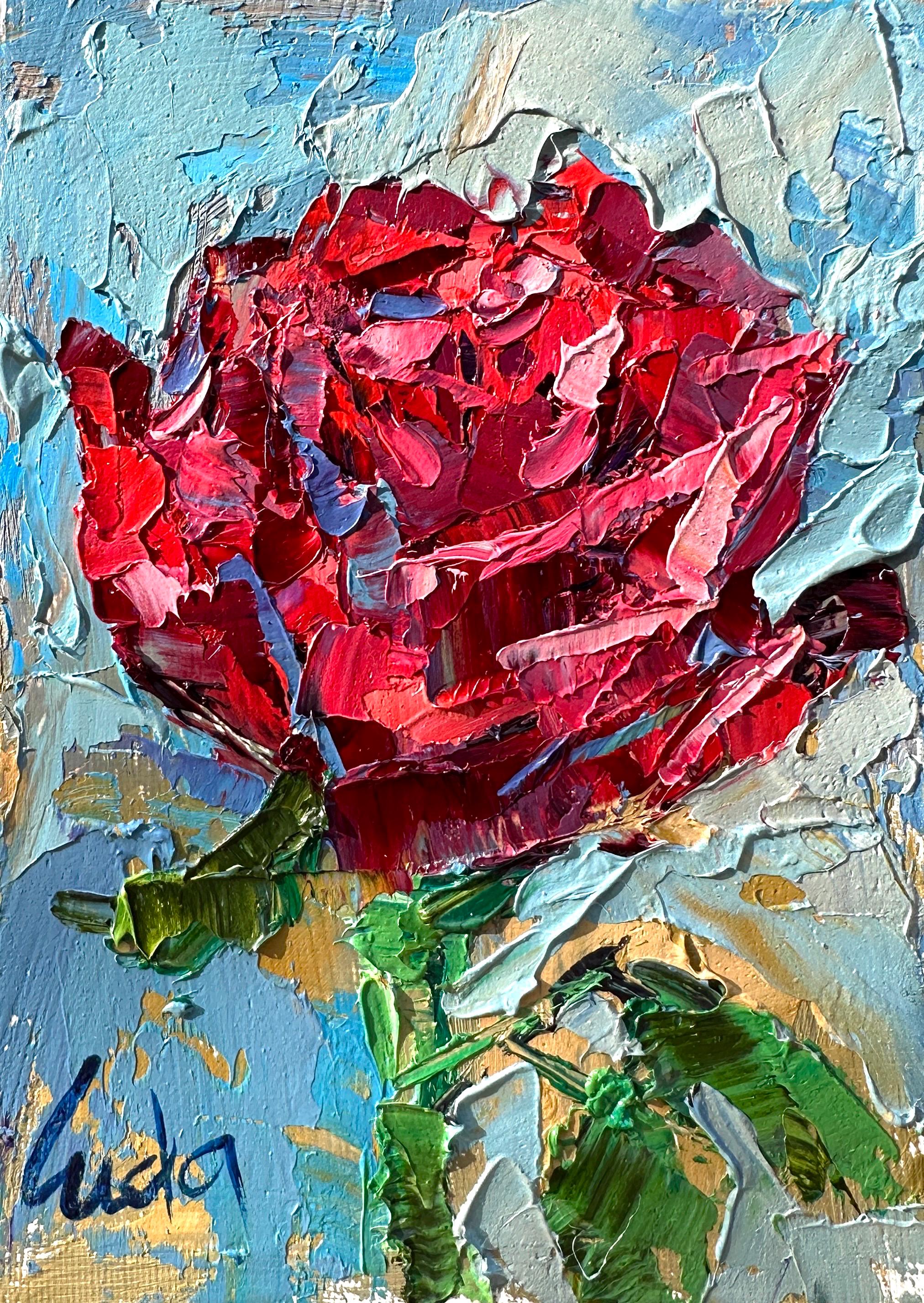 Red Rose Oil Painting - Etsy