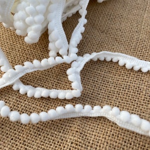 10mm Pom Pom Trim Lace Vibrant Boho Chic Decorative Fringe for DIY Crafts, Home Projects, and Fashion Accents
