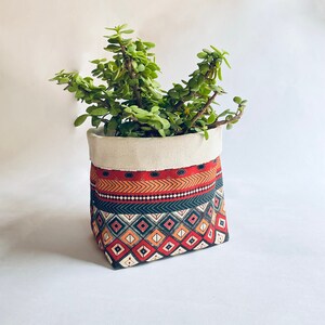 Fabric Basket Indoor Fabric Planter Plant Pot Holder Storage Basket Washable Home Décor Plant Basket Fabric Bin image 5