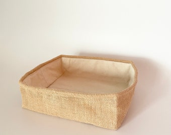 Eco friendly Canvas and Jute accessories Basket  Versatile Storage with Rustic Charm