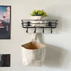 Hanging Jute and canvas Basket Natural Elegance for Stylish Storage