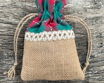 Hessian Style Intimate Jute Burlap Style Gift Bags Pouches for Weddings, Parties, and Events Gifting Supply