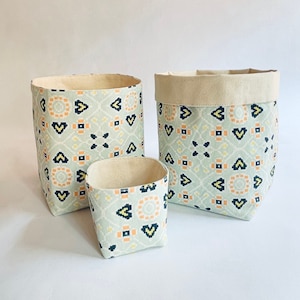 Boho Fabric Basket Indoor Fabric Planter Plant Pot Holder Storage Basket Washable Home Décor Plant Basket Fabric Bin