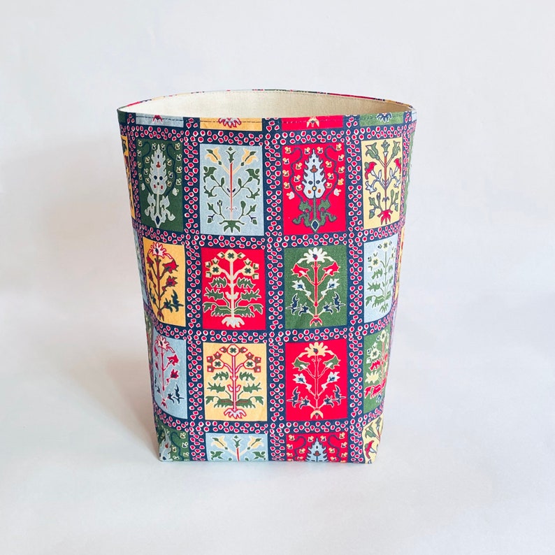 Boho Fabric Basket Indoor Fabric Planter Plant Pot Holder Storage Basket Home Décor Plant Basket Washable Fabric Bin image 4