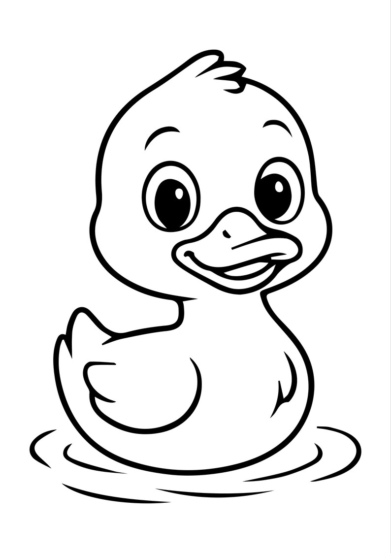 Duck Coloring Pages for Kids 6 Printable Black and White Cute Duck