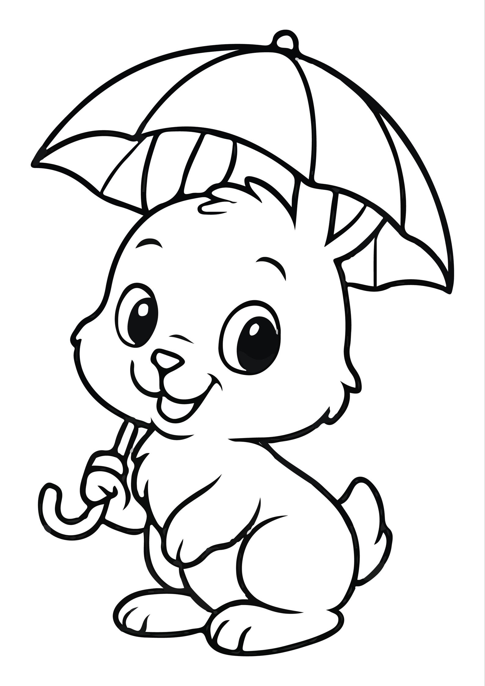 Bunny Coloring Pages for Kids – 12 Printable Black and White – Cute ...
