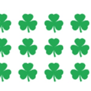 Set van 25 (0,5''-3'') Shamrock stickers, 3 klavertje sticker, Ierse Keltische Lucky Clover, St Patricks Day