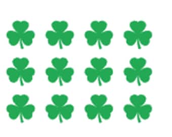 Set of 25 (0,5''-3'') Shamrock decals, 3 leaf clover decal, Irish Celtic Lucky Clover, St Patricks Day