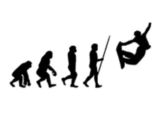 Pegatina de evolución del snowboard