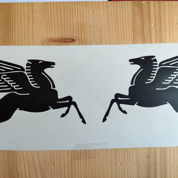 2x Retro Mobil 1 Oil Pegasus Replica  Vinyl Decal