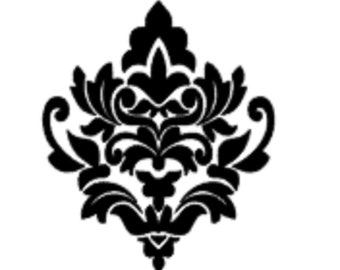 Juego de 4 (2''- 6'') calcomanías de patrón de damasco, calcomanías de pared de damasco, calcomanías decorativas para el hogar, pegatinas de damasco