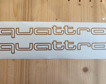 Conjunto de 2 réplicas de calcomanías de automóviles, Quattro, pegatinas vintage, calcomanías de vinilo