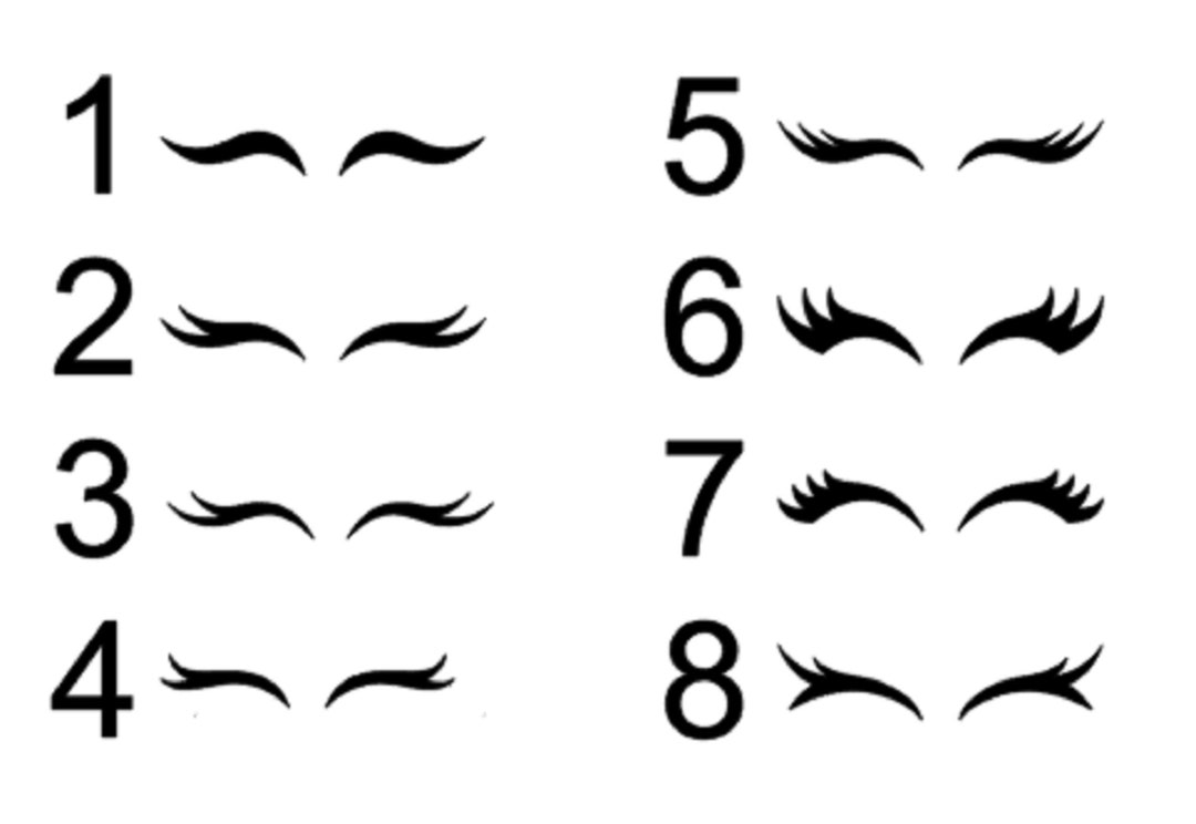 Set of 20 Eyelashes Pairs Vinyl Decals, Eyelashes Vinyl Decals, Unicorn