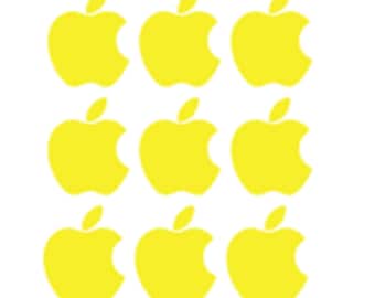Set of 9 Small Apple logo Replica decal for iPhone, Replica iPad or Mac