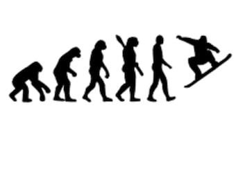 Vinilo adhesivo Snowboarding Evolution, pegatina para snowboarder, pegatina para coche, camión, portátil o ventana, regalo para deportes de invierno (7''-12'')