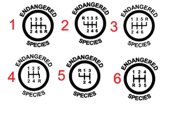 Speed Gear Shift Decal, Manual Transmission Sticker, Car Interior decal, Gearbox sticker, Stick Shift 4-5-6