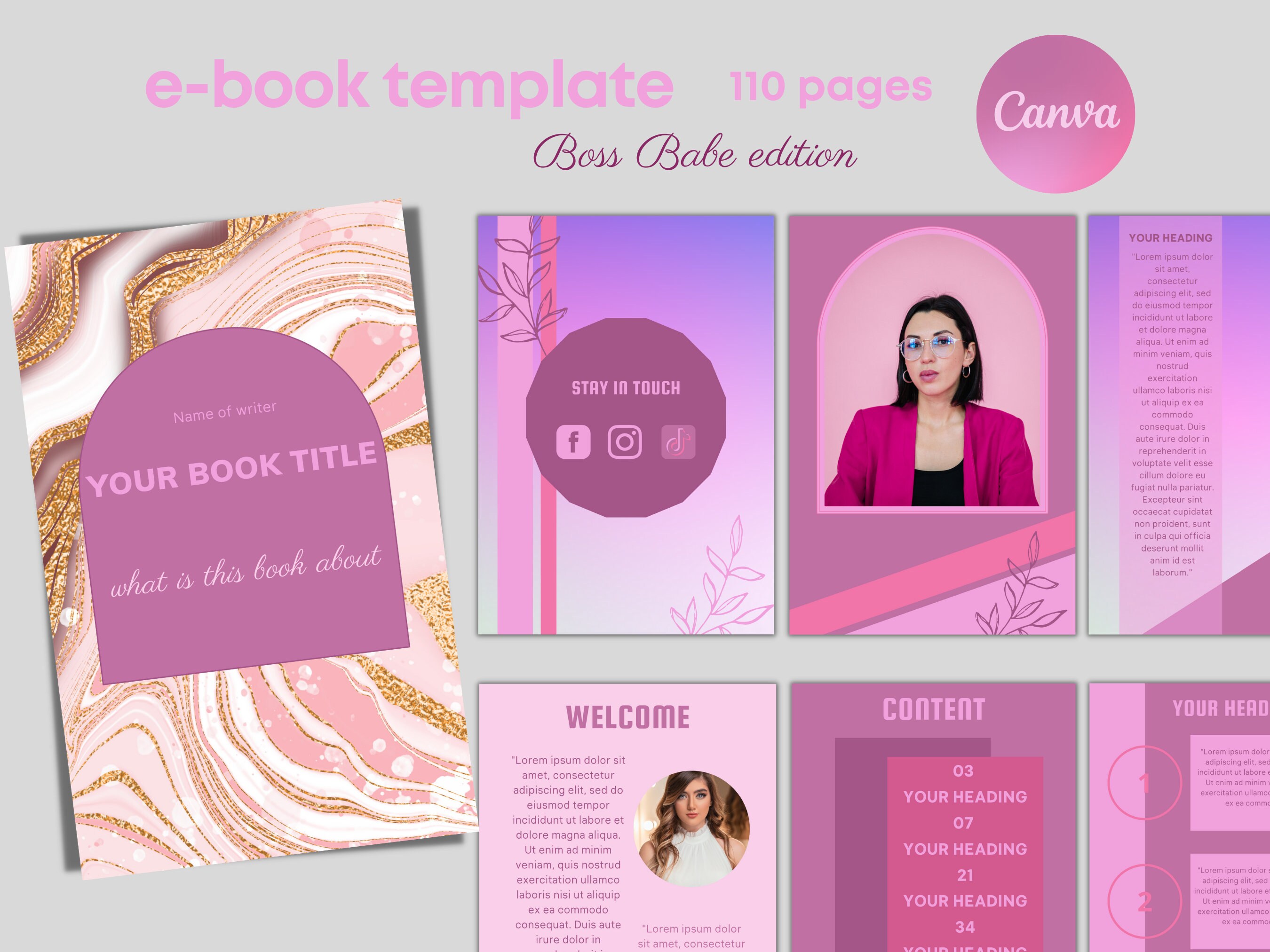Ebook Template, Ebook Template Canva, Ebook, Lead Template, E