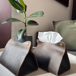 Funda para caja de pañuelos de cuero genuino, soporte para caja de pañuelos, estante de almacenamiento, decoración del hogar, servilletero para mesa de oficina, encimera, mesita de noche y más