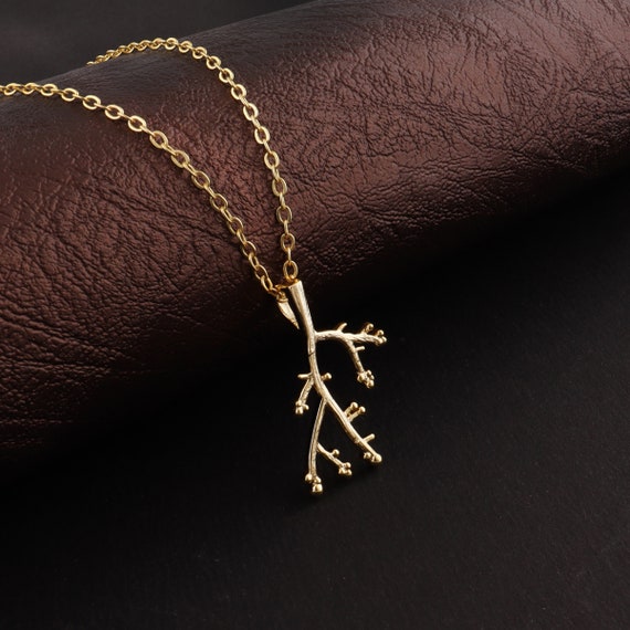 Winter Tree Design Necklace Pendant Bare Tree Pendant 14k Gold