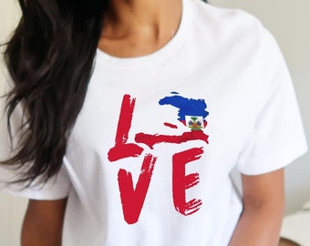 Regalo de camisa de amor de Haití, camiseta de bandera haitiana, camiseta de la isla de Haití, camiseta haitiana divertida, camiseta de regalo haitiana, camiseta unisex haitiana, ropa haitiana