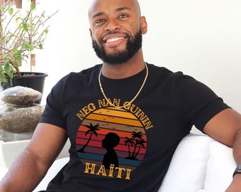 Camiseta criolla haitiana para hombres, regalo para haitianos, regalos haitianos, camisas criollas haitianas, camisa del orgullo haitiano, cultura de Haití, regalo de camisa Ayiti