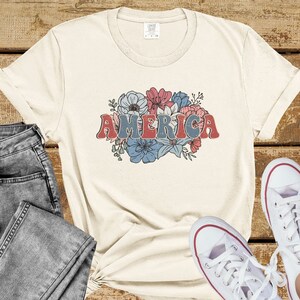 Retro America Comfort Colors shirt, 4th of July tee, Retro Cute fourth shirt, Women 4th of July Tshirt, America Patriotic Shirt, America Tee